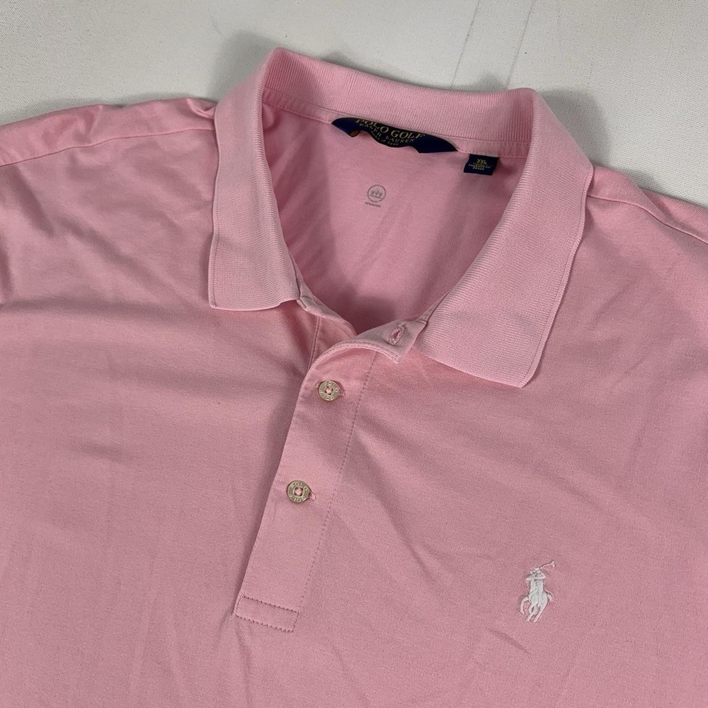 Polo Ralph Lauren Polo Shirt Mens 2XL Pink Stretch Golf Knit Short Sleeve